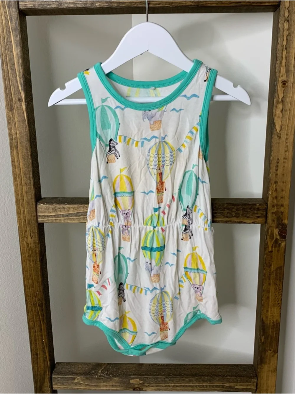 Posh Peanut Hot Air Ballon Animals Romper Size 2T
